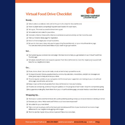 Virtual Food Drive Checklist