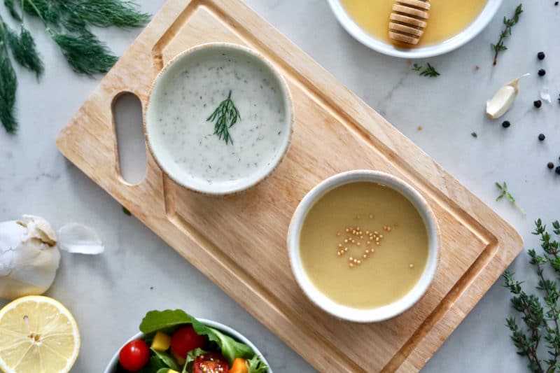 Salad Dressings: Creamy Herb Yogurt Dressing & Tangy Honey Mustard Dressing