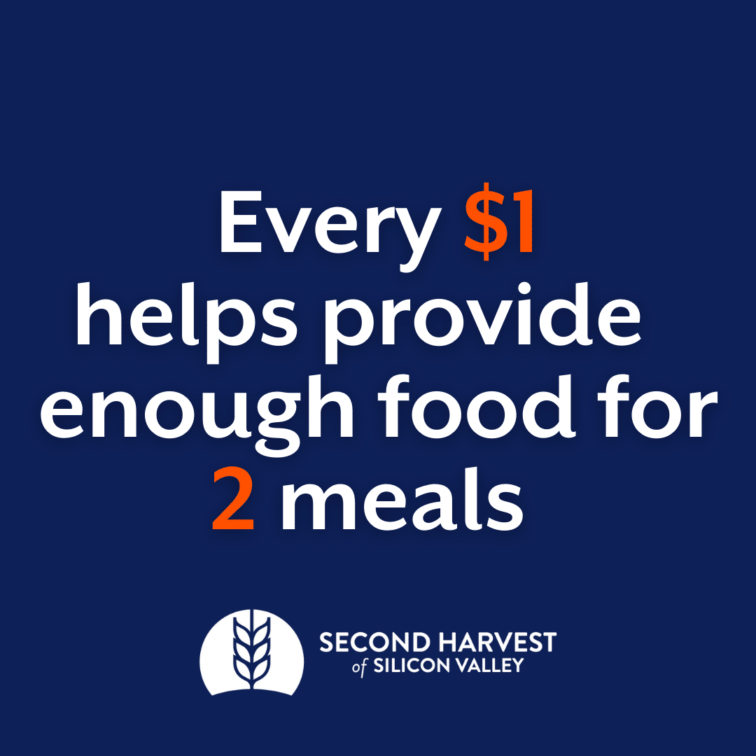 Every $1 helps provide enough food for 2 meals