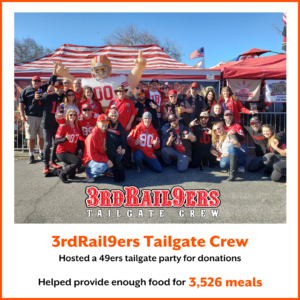 3rdRail9ers Tailgate Crew hosted a 49ers tailgate party for donations