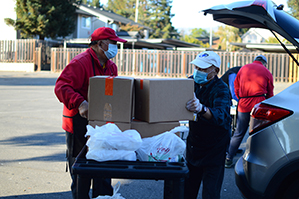 Team accepting walk-in food donation